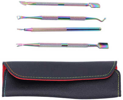 Rvs Nail Pusher Rvs Tweekoppige Cuticle Pusher Rvs Nail Schaven Tool Set Cuticle Pusher