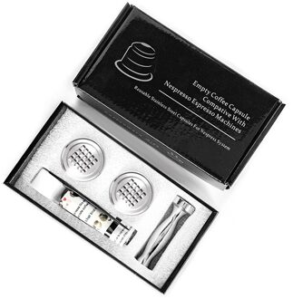 Rvs Nespresso Hervulbare Koffie Capsule Sabotage Herbruikbare Cafe Pod Machine Accessoires Keuken Bedrijf Kerstcadeau 2 Capsule 1 Tamper