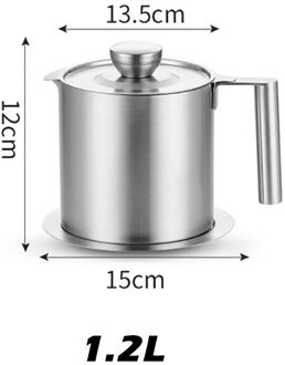 Rvs Olie Filter Grote Capaciteit Sap Separator Cup Met Cover Dranken Fles Opslag Kan Met Lade 1.2L