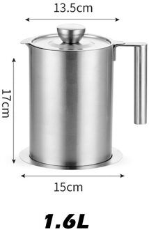 Rvs Olie Filter Grote Capaciteit Sap Separator Cup Met Cover Dranken Fles Opslag Kan Met Lade 1.6L