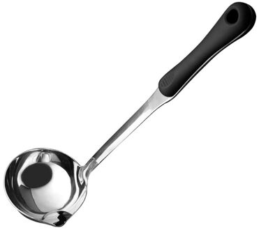Rvs Olie Separator Lepel Separator Pollepel, Warmte-isolatie Anti-Brandwonden Lange Plastic Handvat, Soeplepel