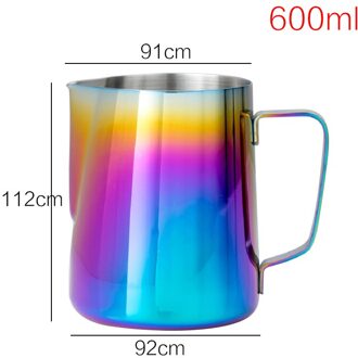Rvs Opschuimen Jug Espresso 350 600Ml Koffie Pitcher Barista Craft Koffie Latte Melk Opschuimen Jug Kleurrijke Pitcher Mok Licht Groen