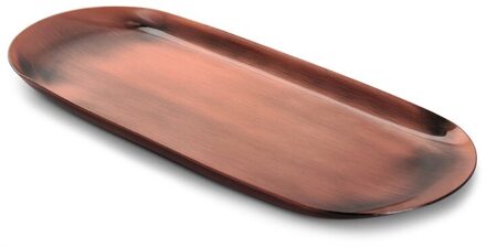 Rvs Ovale Lade 23X9.5x1cm Multi-color Metalen Dienblad Voor Voedsel Aromatherapie Kaars Tool Badkamer Keuken B rood bronzen geborsteld