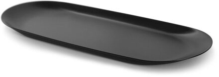 Rvs Ovale Lade 23X9.5x1cm Multi-color Metalen Dienblad Voor Voedsel Aromatherapie Kaars Tool Badkamer Keuken B zwart