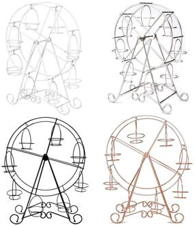Rvs Party Draaibare Gebak Cupcake Houder 8 Cups Supplies Cake Stand Reuzenrad Keuken Thuis zilver