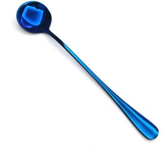 Rvs Roeren Lepel Lange Steel Lepels Bestek Theewaar Koffie Drinken Gereedschap Keuken Servies Gadget Levert blauw