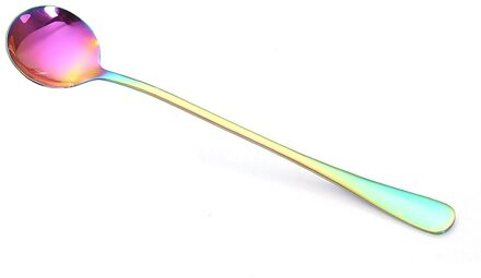 Rvs Roeren Lepel Lange Steel Lepels Bestek Theewaar Koffie Drinken Gereedschap Keuken Servies Gadget Levert kleurrijk