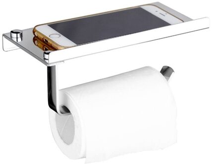 Rvs Roll Tissue Handdoek Toiletrolhouder Met Telefoon Plank Voor Keuken Badkamer Accessoires Producten Bad Douche
