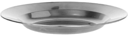 Rvs Ronde Diner Plaat Schotel Lade Voedsel Container Outdoor Camping Picknick Servies 16-24Cm 18cm