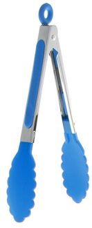 Rvs Siliconen Keuken Tang Bbq Clip Salade Brood Koken Voedsel Serveren Tang Keuken Gereedschap Blauw