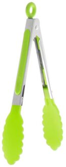 Rvs Siliconen Outdoor Bbq Clip Salade Klem Koken Voedsel Tong Keuken Tool groen