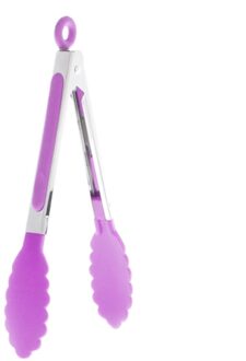 Rvs Siliconen Outdoor Bbq Clip Salade Klem Koken Voedsel Tong Keuken Tool Roze