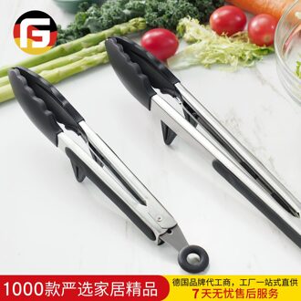 Rvs Siliconen Voedseltangen Tweedelige Set Met Voet Pad Barbecue Tang Barbecue Brood Tang Barbecue Gereedschap