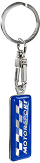 RVS sleutelhanger - 'Motorsport' Blauw AV234214
