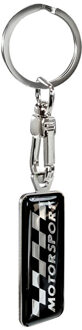 RVS sleutelhanger - 'Motorsport' Zwart AV234212