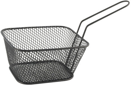 RVS snackhouders/snackmandjes zwart 14 cm - Serveerschalen