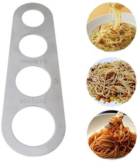 Rvs Spaghetti Measurer Tool Met 4 Gaten Pasta Portion Control Gadgets 4 Gedeelte Koken Tool Retailsale