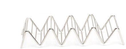 Rvs Taco Houders Rack Mexicaanse Eten Hard Stand Houdt Soft Shell Wave Shape Keuken Tool Restaurant Eten Display 1 stuks XL