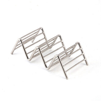 Rvs Taco Houders Rack Mexicaanse Eten Hard Stand Houdt Soft Shell Wave Shape Keuken Tool Restaurant Eten Display 1 stuks