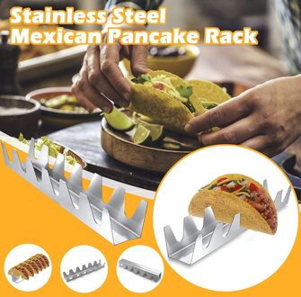Rvs Taco Shell Houder Plaat Protector Voedsel Houders Burrito Tortilla Rolhouder Golvend Pannenkoek Houder Voedsel Rack