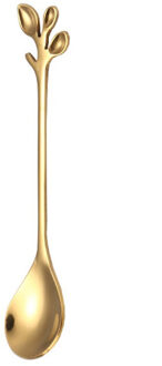 Rvs Takken Blad Patroon Koffie Thee Lepel Servies Bestek Fruit Dessert Vork Roer Lepel Keukengerei 1