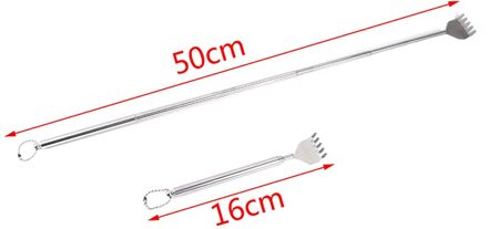Rvs Telescopische Back Scratcher Itch Scratch Massage Tool Draagbare Verstelbare Size Pen Cliptelescopic 1 Pc