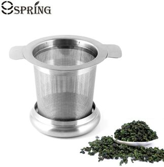 Rvs Thee Zetgroep Fijne Mesh Theezeefje Met Deksel Herbruikbare Losse Blad Thee Filter Fancy Theepot Zetgroep Thee Accessoires