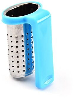 Rvs Thee Zetgroep Mini Losse Blad Thee Diffuser Zeef Herbal Spice Filter Drinkware Thee Accessoire Met Handvat Hanger licht blauw