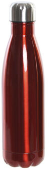 RVS thermos waterfles/drinkfles rood met schroefdop 500 ml - Thermosflessen