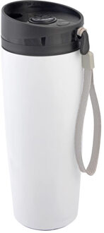 RVS Thermosbeker - Koffie reisbeker - Isoleerbeker - wit - 380 ml