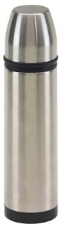 RVS thermosfles/isoleerfles 500 ml zilver/zwart