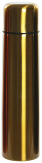 RVS thermosfles/isoleerfles goud met drukdop 920 ml