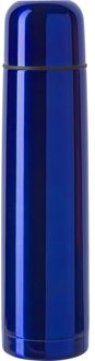 RVS thermosfles/isoleerkan 1 liter blauw - Thermosflessen