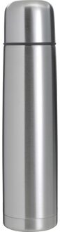 RVS thermosfles - isoleerkan - 1 liter inhoud - zilver - Thermoskan / warmhoudkan