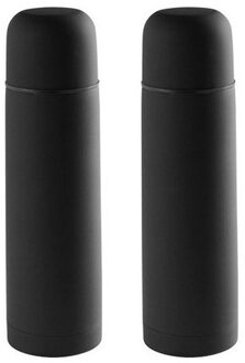 RVS thermosfles/isoleerkan 500 ml zwart - Action products