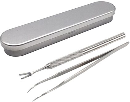 Rvs Tick Removal Tool Tick Remover Professionele Tick Pincet Huisdieren Tick Haak Kit Removal Pincet Met Ijzeren Doos K802