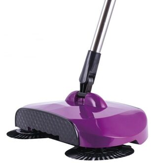 Rvs Veegmachine Push Type Hand Push Magische Bezem Stoffer Handvat Huishouden Cleaning Pakket Hand Push Veegmachine Mop paars