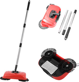 Rvs Veegmachine Push Type Hand Push Magische Bezem Stoffer Handvat Huishouden Cleaning Pakket Hand Push Veegmachine Mop
