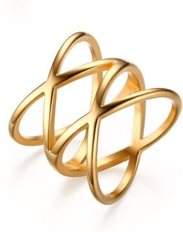 Rvs Vintage Cross Ringen Voor Vrouwen Eenvoudige Holle X Vorm Ring Trouwringen Sieraden Voor Vrouwen 9