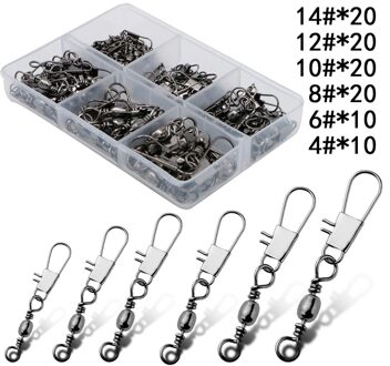 Rvs Vissen Connector Pin Bearing Swivel Met Snap Multi Maten Solid Connector Vishaak Lokken Visgerei Accessoires