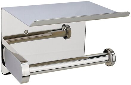 Rvs Wandmontage Zilver Toiletrolhouder Tissue Papier Houder Rolhouder Met Telefoon Opslag Plank Badkamer Toegang