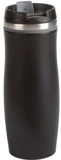 RVS Warmhoudbeker/isoleerbeker zwart met grijs 400 ml