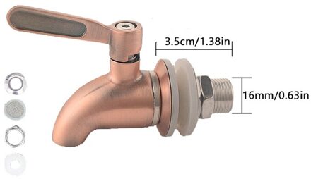 Rvs Water 12Mm 16Mm Dispenser Tap Draad Dia Gebotteld Water Dispenser Spigot Kraan Bibcocks Wijn Vat Water kraan 16mm B
