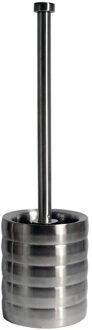 RVS wc-borstel houder ribbel - Toiletborstels Zilverkleurig