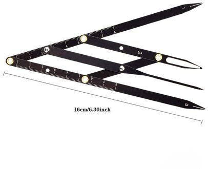 Rvs Wenkbrauw Gouden Ratio Remklauwen Microblading Permanente Stencil Make Sjabloon Wenkbrauw Gids Heerser Maatregel Tool zwart