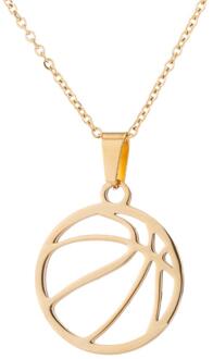 Rvs Werken Kettingen Basketbal Voetbal Hanger Ketting Mode-sieraden Voor Vrouwen Mannen Sport Fan goud