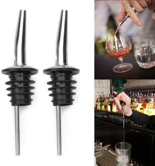 Rvs Whisky Liquor Olie Wijn Fles Schenker Cap Uitloop Stopper Mond Dispenser Barman Keuken Gereedschap Bar Accessoires 2 stk