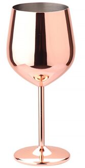 Rvs Wijnglas 500Ml Single-Layer Onbreekbaar Stamde Cocktail Goblet, Koper Plating 02