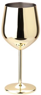 Rvs Wijnglas 500Ml Single-Layer Onbreekbaar Stamde Cocktail Goblet, Koper Plating 03