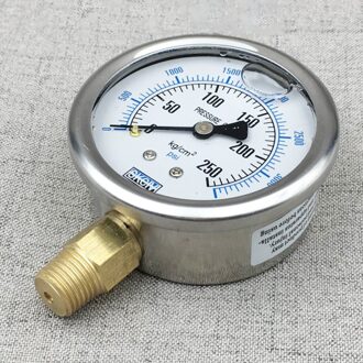 Rvs YN-60 schokbestendig manometer, oliedrukmeter, 10 KG/100 KG//150 KG/200 KG/250 kg Hydraulische manometer